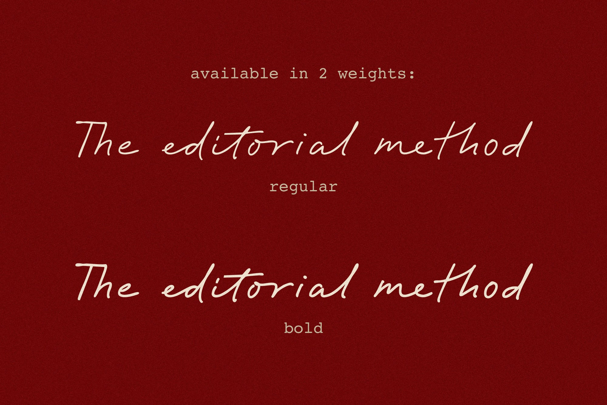 The Editorial Method // Casual font