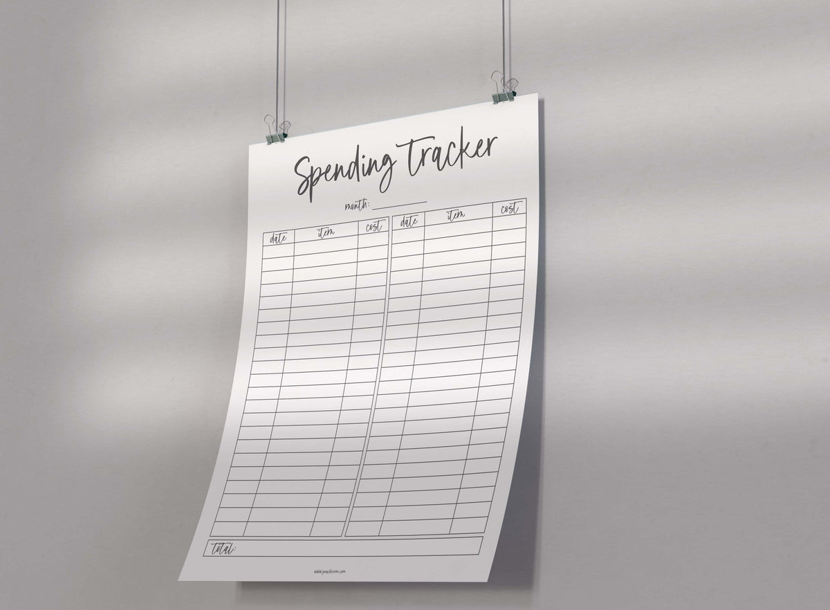 Free Printable Spending Tracker