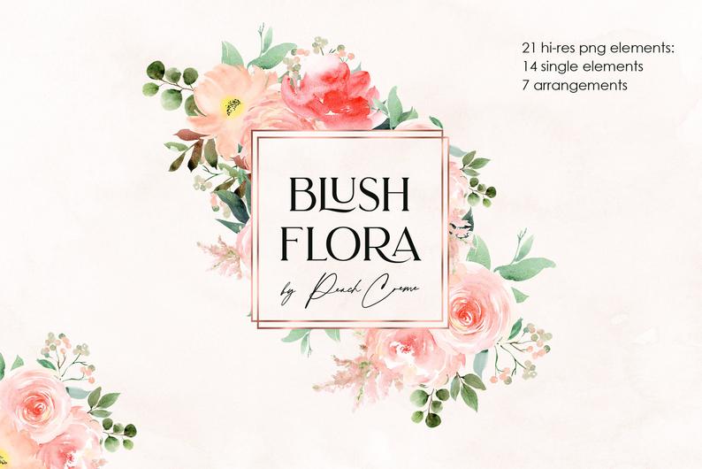 Blush Flora // Watercolor Set
