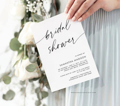 Modern Minimalist Bridal Shower Invitation Template 050