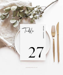 Modern Wedding Table Number Template 045