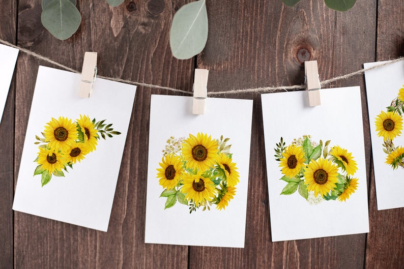 Lovely Sunflowers // Watercolor Set