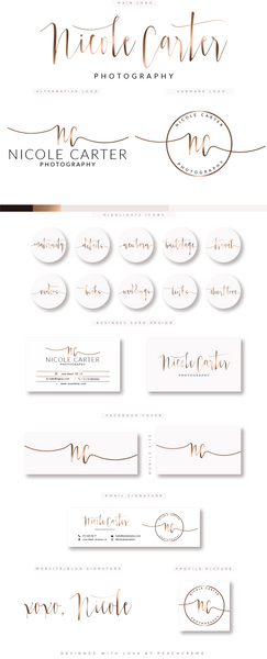 Rose Gold Logo, Branding Package, Rose gold Branding kit Logo Design ...